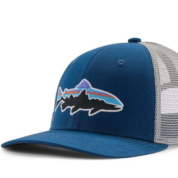 Patagonia Fitz Roy Trout Trucker Hat Lagom Blue NWT - Unisex - Picture 1 of 3